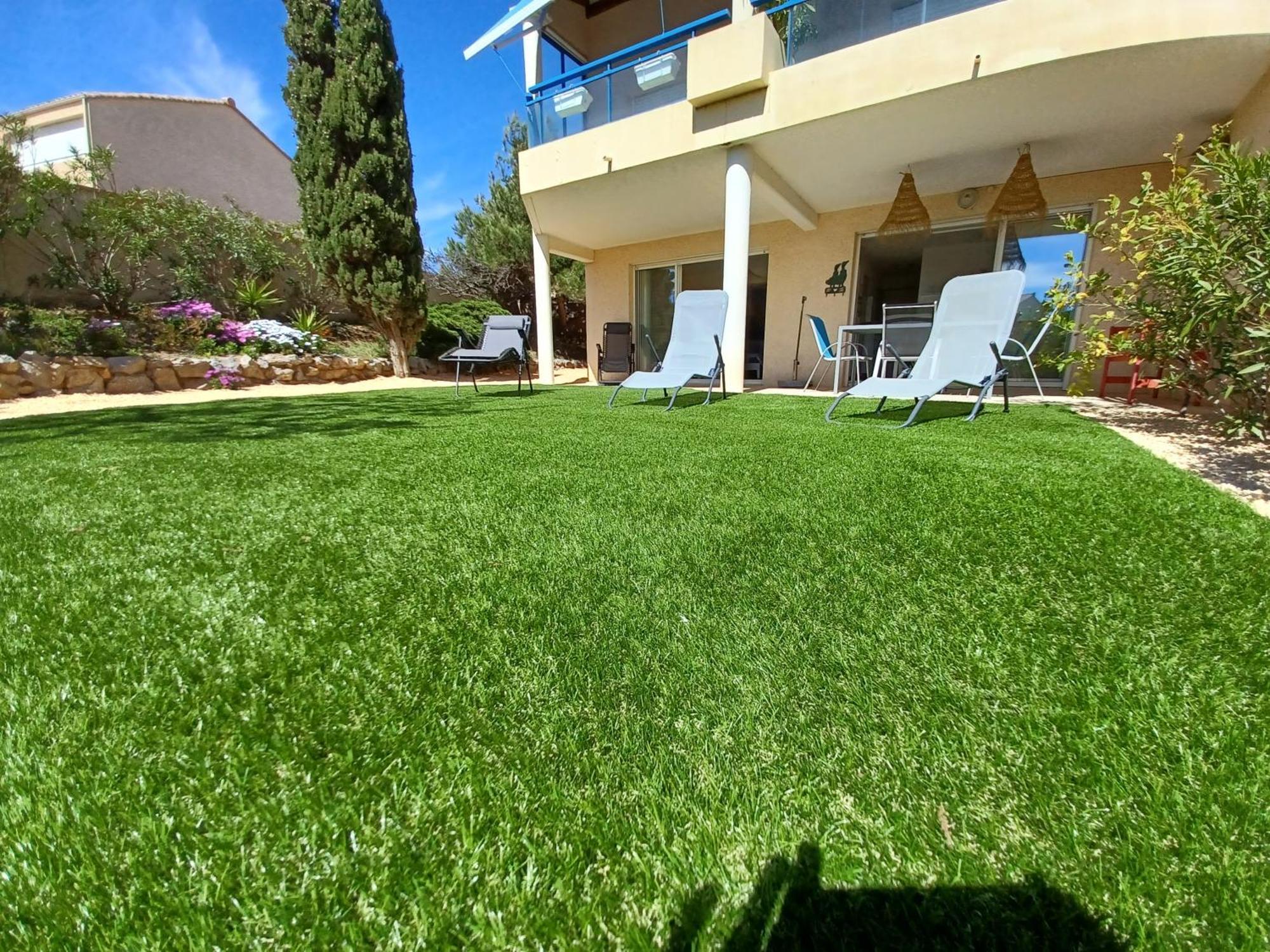 Plain-Pied Jardin 6 Personnes Clim Vue Mer Parking Wifi Terrasse Piscine Dans La Residence Saint-Pierre-la-Mer  ภายนอก รูปภาพ