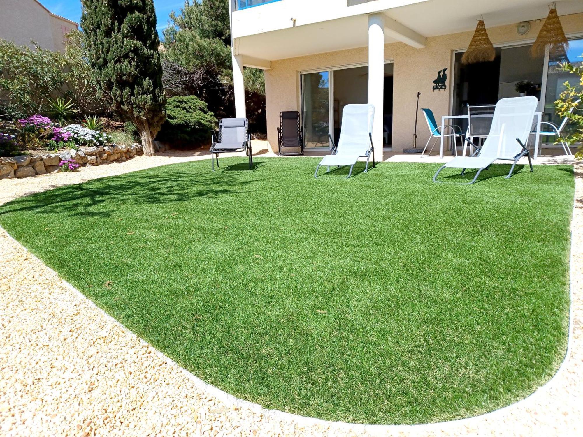 Plain-Pied Jardin 6 Personnes Clim Vue Mer Parking Wifi Terrasse Piscine Dans La Residence Saint-Pierre-la-Mer  ภายนอก รูปภาพ