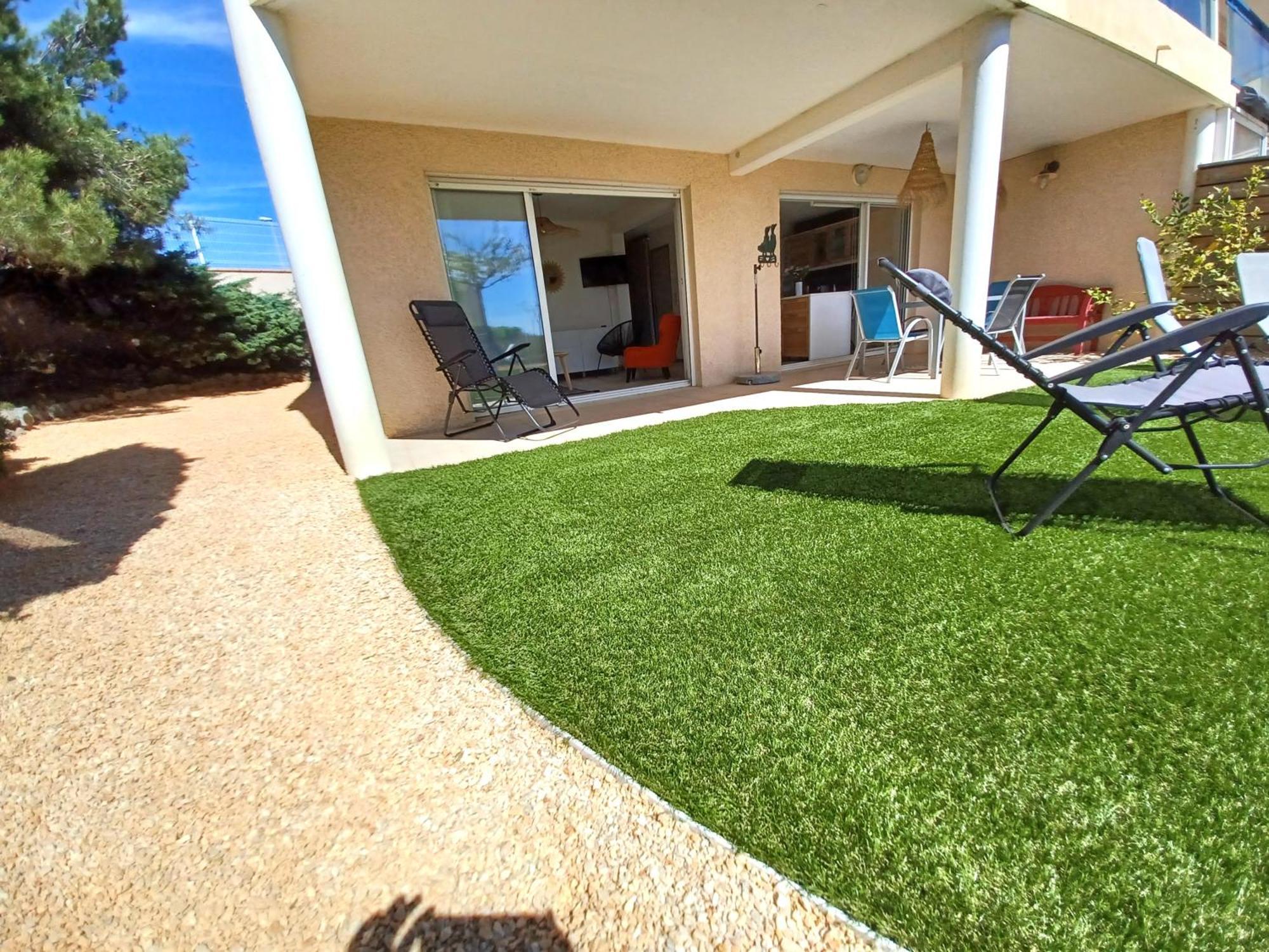 Plain-Pied Jardin 6 Personnes Clim Vue Mer Parking Wifi Terrasse Piscine Dans La Residence Saint-Pierre-la-Mer  ภายนอก รูปภาพ