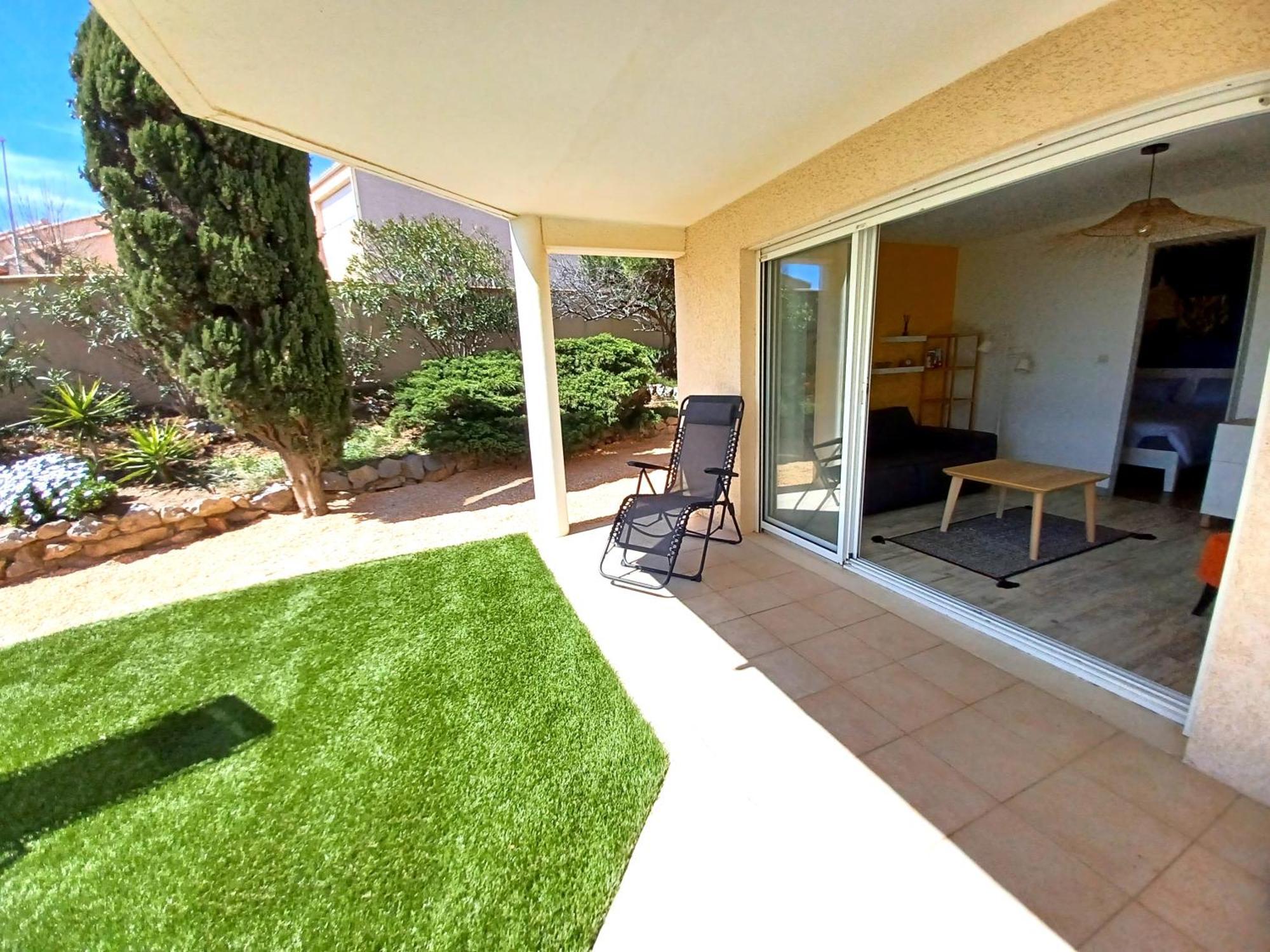 Plain-Pied Jardin 6 Personnes Clim Vue Mer Parking Wifi Terrasse Piscine Dans La Residence Saint-Pierre-la-Mer  ภายนอก รูปภาพ